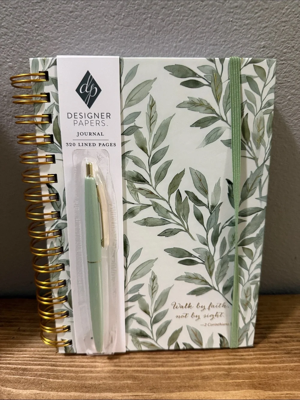 Boutique Green Botanical Spiral Journal with Pen - 
